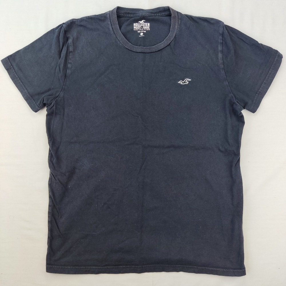 Hollister T-Shirt Mens M‎ Navy Blue Must-Have Collection Embroidered Logo Cotton